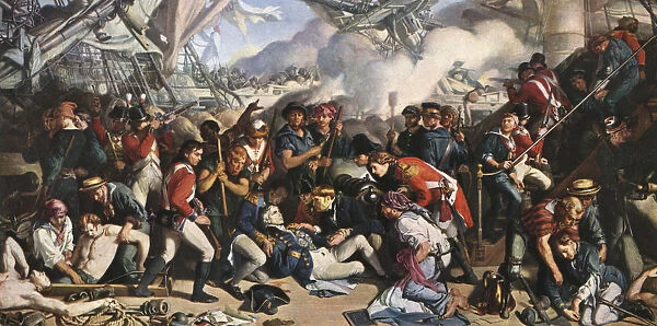 The Death of Nelson, 1805, (1859-1864). Artist: Daniel Maclise