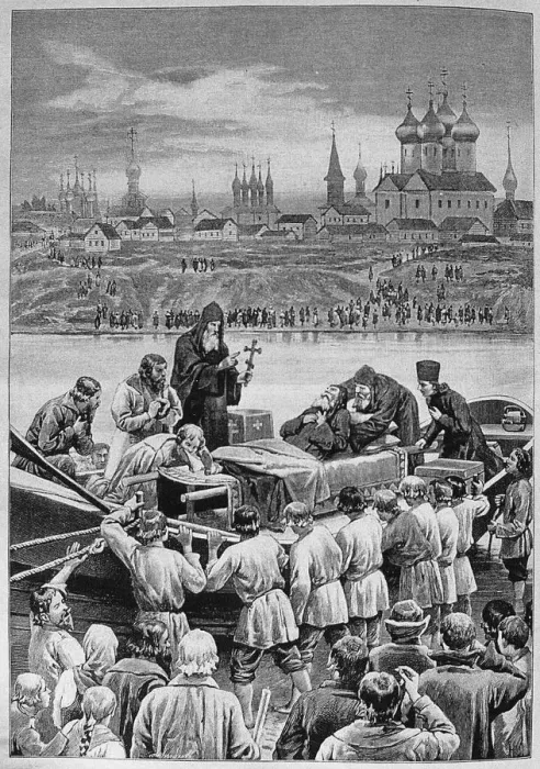 Framed Print : The Death of Patriarch Nikon at the Kotorosl River in Tropino. Artist: Dmitriev-Orenburgsky, Nikolai Dmitrievich (1837-1898) Framed Print : The Death of Patriarch Nikon at the Kotorosl River in Tropino. Artist: Dmitriev-Orenburgsky, Nikolai Dmitrievich (1837-1898)