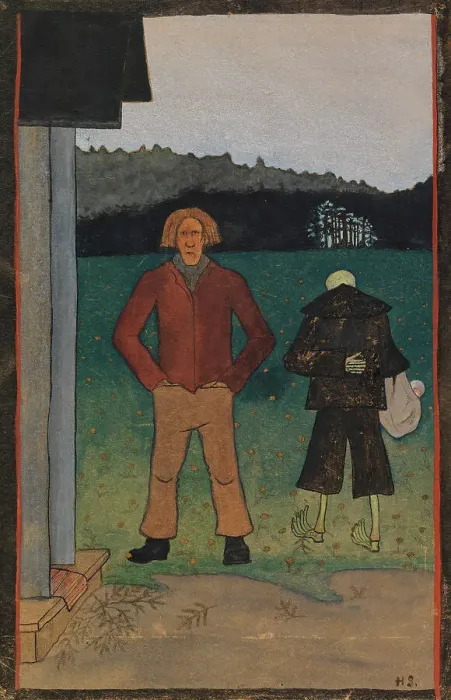 Framed Print : Death and the Peasant, 1895. Creator: Hugo Simberg Framed Print : Death and the Peasant, 1895. Creator: Hugo Simberg
