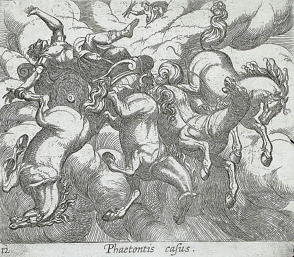 The Death of Phaeton, published 1606. Creators: Antonio Tempesta, Wilhelm Janson