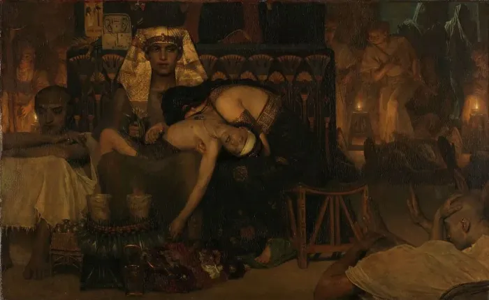 Framed Print : The Death of the Pharaoh's Firstborn Son, 1872. Creator: Sir Lawrence Alma-Tadema Framed Print : The Death of the Pharaoh's Firstborn Son, 1872. Creator: Sir Lawrence Alma-Tadema