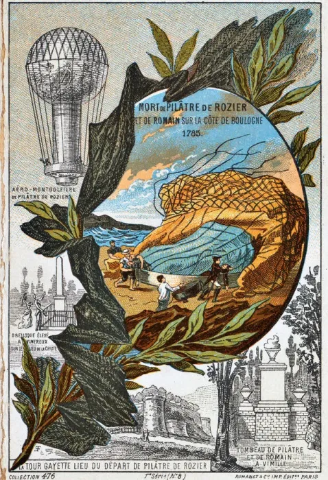 Framed Print : Death of Pilatre de Rozier and Romain, 1785 (1890s) Framed Print : Death of Pilatre de Rozier and Romain, 1785 (1890s)