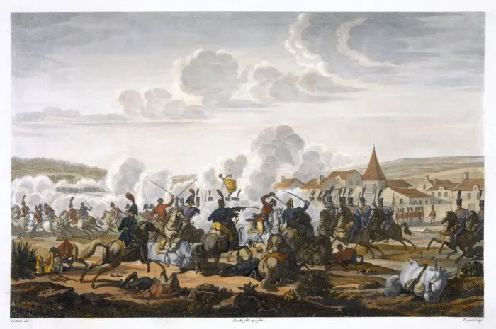 Framed Print : The Death of Prince Ludwig of Prussia at the Battle of Saalfed, 10 October 1806 Framed Print : The Death of Prince Ludwig of Prussia at the Battle of Saalfed, 10 October 1806