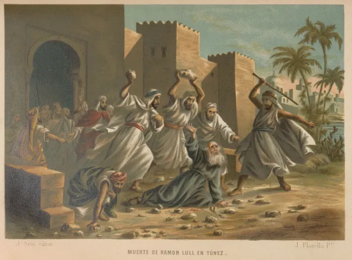 Framed Print : Death of Ramon Llull. From: La ciencia y sus hombres, 1879 Framed Print : Death of Ramon Llull. From: La ciencia y sus hombres, 1879