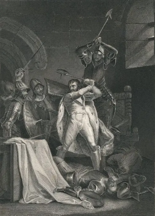 Framed Print : Death of Richard II. 1400, (mid 19th century). Creator: J Rogers Framed Print : Death of Richard II. 1400, (mid 19th century). Creator: J Rogers