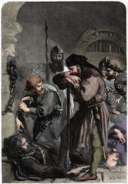 Framed Print : Death of Richard II, 1861. Artist: W Thomas Framed Print : Death of Richard II, 1861. Artist: W Thomas
