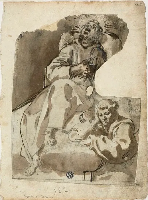 Framed Print : Death of a Saint, c.1580. Creator: Unknown Framed Print : Death of a Saint, c.1580. Creator: Unknown