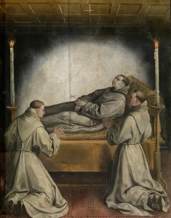 Framed Print : Death of Saint Didacus, c1560-1600. Creator: Martin de Vos Framed Print : Death of Saint Didacus, c1560-1600. Creator: Martin de Vos