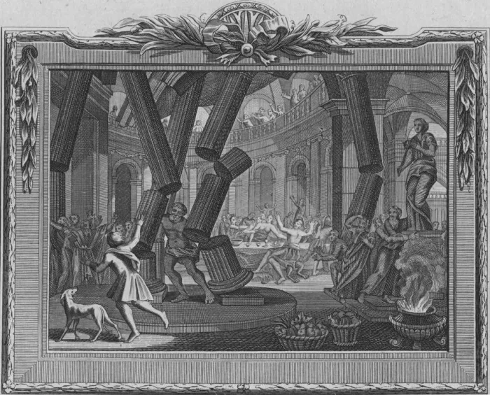 Framed Print : The Death of Samson, 1770. Artist: T Smith Framed Print : The Death of Samson, 1770. Artist: T Smith