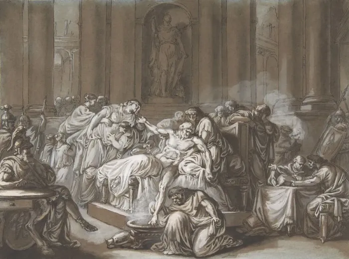 Framed Print : The Death of Seneca, n. d Creator: Jean Guillaume Moitte Framed Print : The Death of Seneca, n. d Creator: Jean Guillaume Moitte