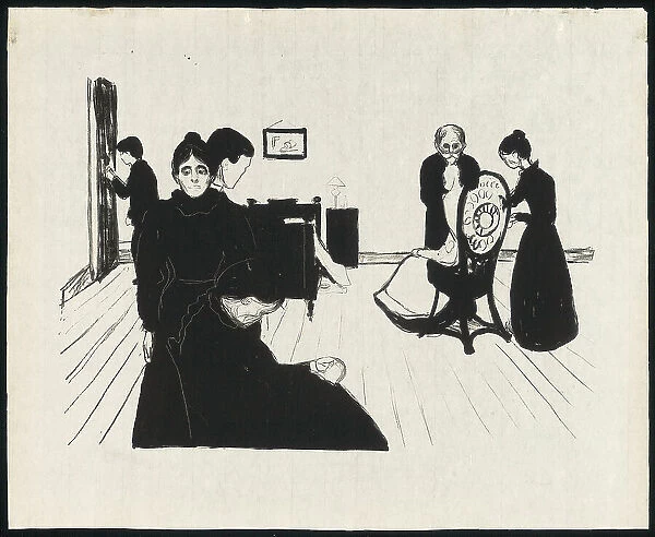 Death in the Sickroom, 1896. Creator: Edvard Munch