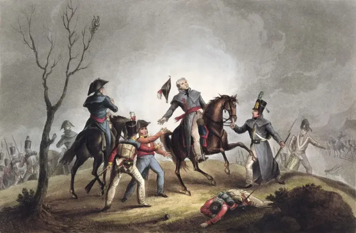 Framed Print : Death of Sir John Moore, La Coruna, Spain, 17th January 1809 (1815) Framed Print : Death of Sir John Moore, La Coruna, Spain, 17th January 1809 (1815)