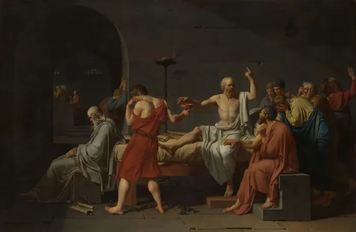 Framed Print : The Death of Socrates, 1787. Creator: Jacques-Louis David Framed Print : The Death of Socrates, 1787. Creator: Jacques-Louis David