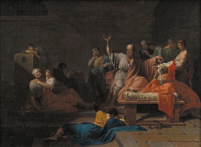 Framed Print : The Death of Socrates, ca 1786. Artist: Peyron, Jean-Francois-Pierre (1744-1814) Framed Print : The Death of Socrates, ca 1786. Artist: Peyron, Jean-Francois-Pierre (1744-1814)