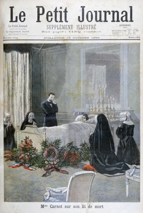 Framed Print : The death of the son of Marie Francois Sadi Carnot, 1898. Artist: F Meaulle Framed Print : The death of the son of Marie Francois Sadi Carnot, 1898. Artist: F Meaulle