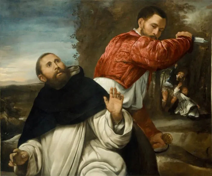 Framed Print : The Death of St. Peter Martyr, 1530 / 35. Creator: Giovanni Girolamo Savoldo Framed Print : The Death of St. Peter Martyr, 1530 / 35. Creator: Giovanni Girolamo Savoldo