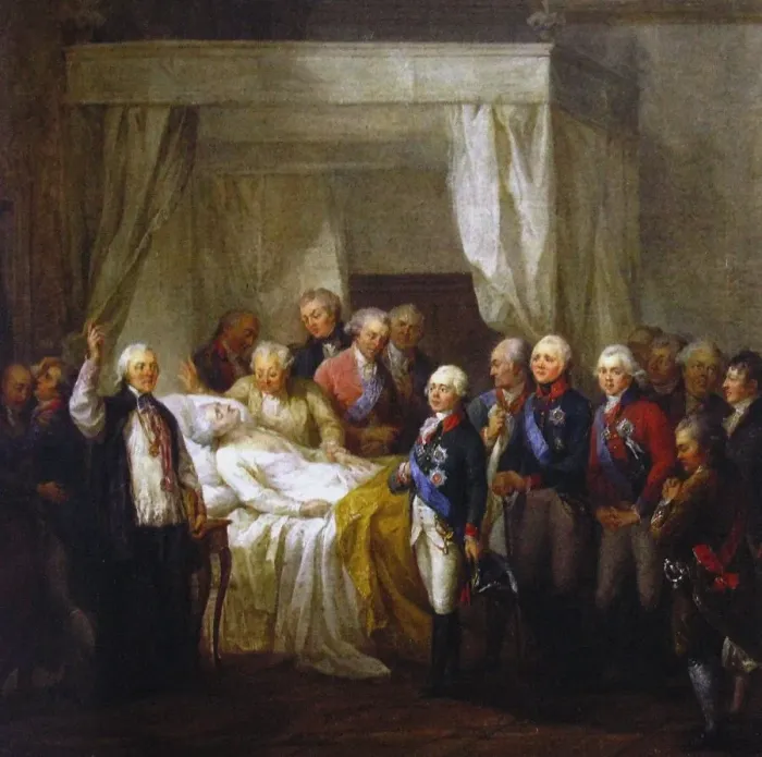 Framed Print : The Death of Stanislaw II August Poniatowski, after 1798. Artist: Bacciarelli, Marcello (1731-1818) Framed Print : The Death of Stanislaw II August Poniatowski, after 1798. Artist: Bacciarelli, Marcello (1731-1818)