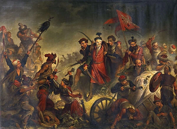 Death of Stanislaw Zolkiewski in a Battle of Cecora 1620, 1877