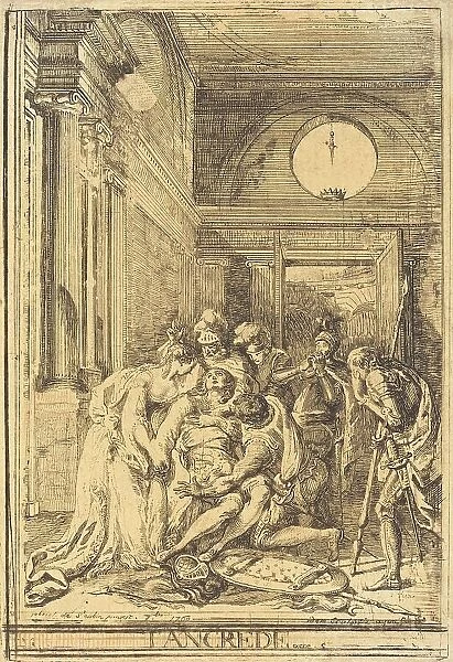 The Death of Tancred, 1760. Creator: Gabriel de Saint-Aubin