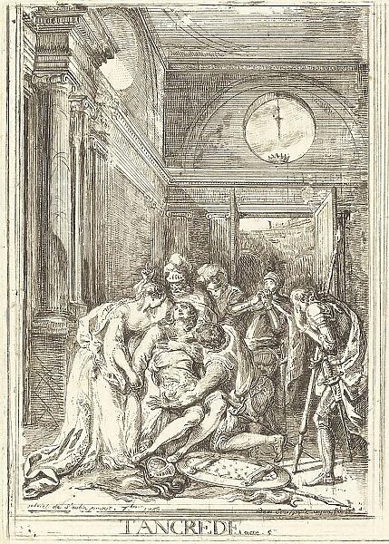 The Death of Tancred [left], 1760. Creator: Gabriel de Saint-Aubin