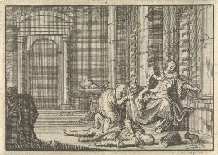 Framed Print : The Death of Tsar Fyodor II Borisovich Godunov, 1605, 1698. Artist: Aa, Pieter van der (1659-1733) Framed Print : The Death of Tsar Fyodor II Borisovich Godunov, 1605, 1698. Artist: Aa, Pieter van der (1659-1733)