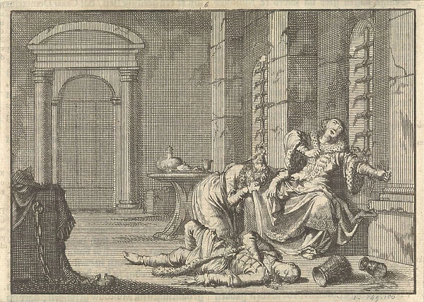 The Death of Tsar Fyodor II Borisovich Godunov, 1605, 1698. Artist: Aa, Pieter van der (1659-1733)