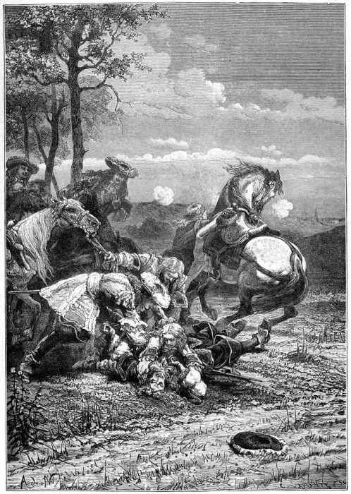 Framed Print : Death of Turenne, Henri de La Tour d?Auvergne, marshal of France, 1898. Artist: Laplante Framed Print : Death of Turenne, Henri de La Tour d?Auvergne, marshal of France, 1898. Artist: Laplante