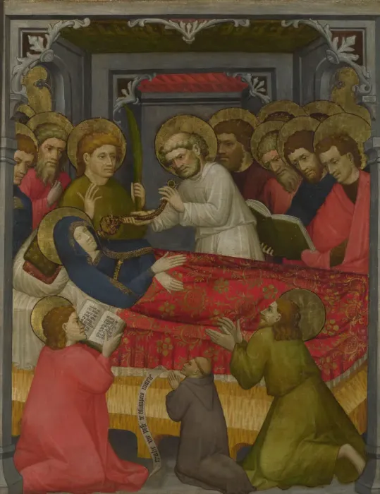Framed Print : The Death of the Virgin, c. 1425. Artist: Tyrolese (active 1420-1430) Framed Print : The Death of the Virgin, c. 1425. Artist: Tyrolese (active 1420-1430)