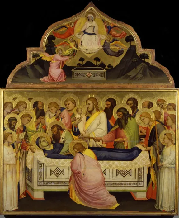 Framed Print : The Death of the Virgin, ca 1370-1375. Artist: Gerini, Niccolo di Pietro (ca. 1350-1415) Framed Print : The Death of the Virgin, ca 1370-1375. Artist: Gerini, Niccolo di Pietro (ca. 1350-1415)
