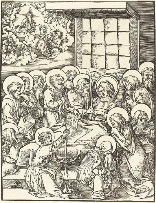 Framed Print : Death of the Virgin. Creator: Hans Wechtlin the Elder Framed Print : Death of the Virgin. Creator: Hans Wechtlin the Elder