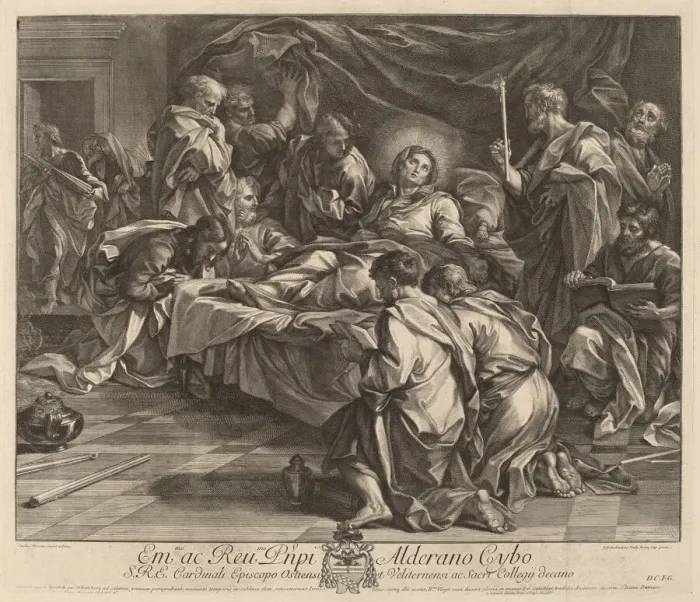 Framed Print : Death of the Virgin. Creator: Robert van Audenaerde Framed Print : Death of the Virgin. Creator: Robert van Audenaerde
