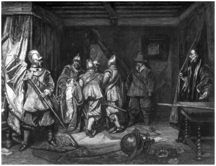 Framed Print : The Death of Wallenstein, c1880-1882. Artist: W Hecht Framed Print : The Death of Wallenstein, c1880-1882. Artist: W Hecht