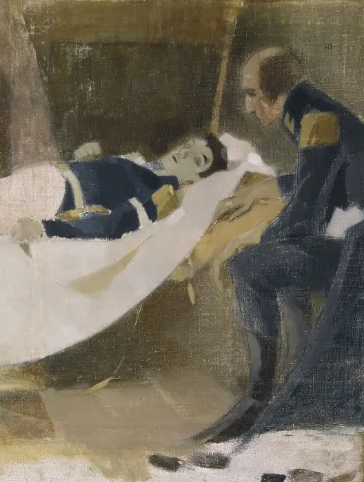 Framed Print : The death of Wilhelm von Schwerin, 1927. Artist: Schjerfbeck, Helene (1862-1946) Framed Print : The death of Wilhelm von Schwerin, 1927. Artist: Schjerfbeck, Helene (1862-1946)