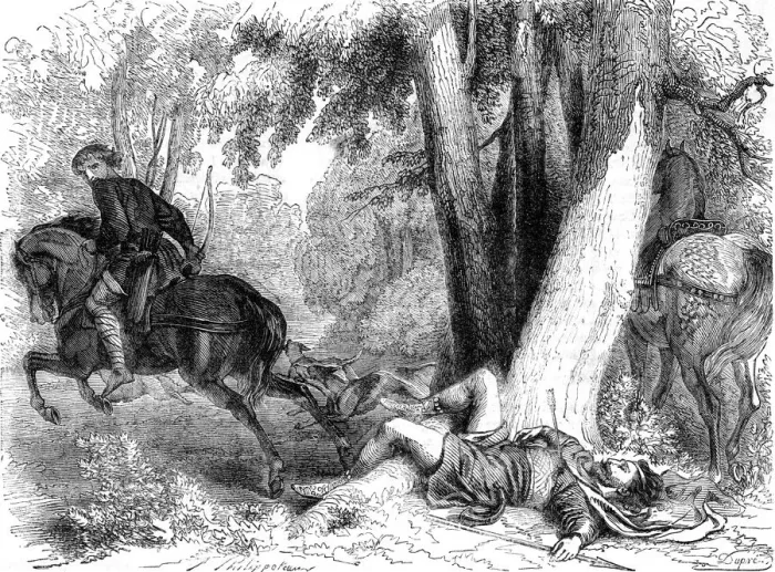 Framed Print : The death of William Rufus, 1100. Artist: Dupre