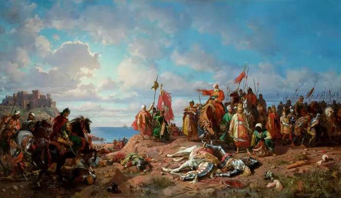 Framed Print : Death of Wladyslaw Jagiellon near Varna, between 1865-1876. Creator: Stanislaus von Chlebowski
