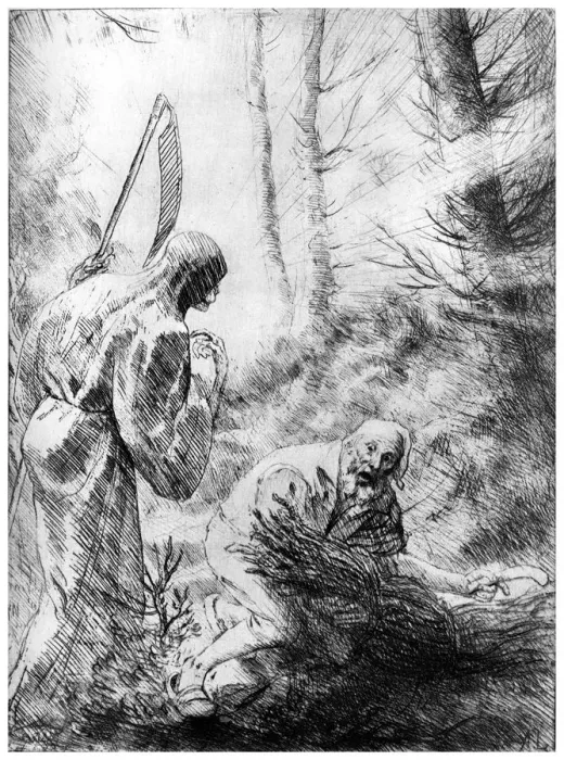 Framed Print : Death of a Woodhewer, c1860-1910 (1924). Artist: Alphonse Legros Framed Print : Death of a Woodhewer, c1860-1910 (1924). Artist: Alphonse Legros