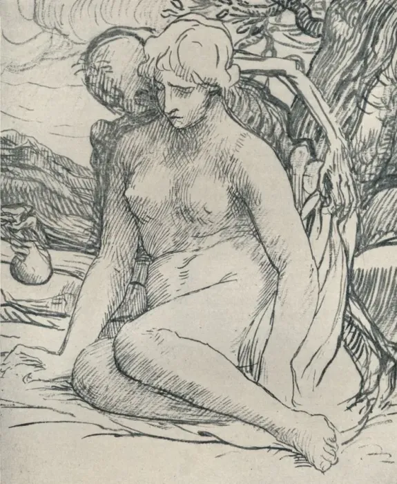 Framed Print : Death the Wooer, c1895, (1923). Artist: Alphonse Legros Framed Print : Death the Wooer, c1895, (1923). Artist: Alphonse Legros