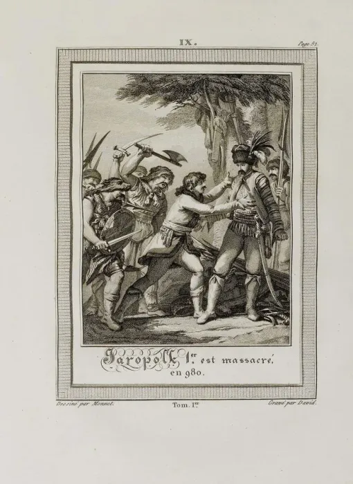 Framed Print : The Death of Yaropolk Svyatoslavich. 980 (From Histoire de Russie by Blin de Sainmore), 1797 Framed Print : The Death of Yaropolk Svyatoslavich. 980 (From Histoire de Russie by Blin de Sainmore), 1797