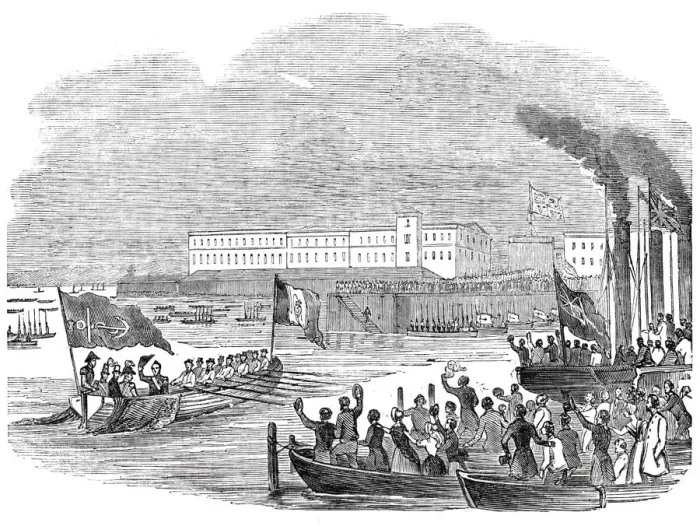 Framed Print : The Debarkation, 1844. Creator: Unknown Framed Print : The Debarkation, 1844. Creator: Unknown