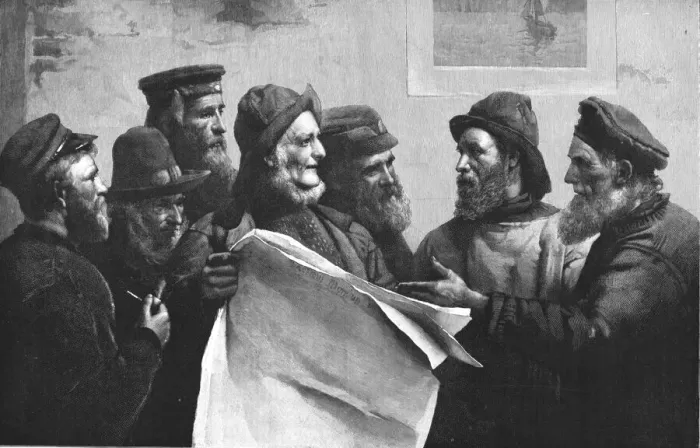 Framed Print : Debate on the Fisheries Question';from the picture by W. Llewellyn. 1890. Creator: Unknown Framed Print : Debate on the Fisheries Question';from the picture by W. Llewellyn. 1890. Creator: Unknown