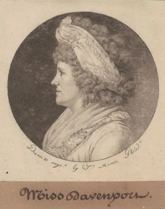 Framed Print : Debby Davenport, 1798. Creator: Charles Balthazar Julien Fevret de Saint-Memin Framed Print : Debby Davenport, 1798. Creator: Charles Balthazar Julien Fevret de Saint-Memin