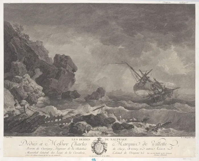 Framed Print : The Debris of the Shipwreck, ca. 1756-88. Creator: Louis Joseph Masquelier Framed Print : The Debris of the Shipwreck, ca. 1756-88. Creator: Louis Joseph Masquelier
