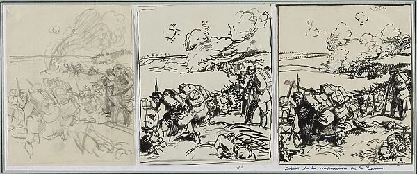 Debut de la manoeuvre de la Marne, 1914. Creator: Auguste Louis Lepere (French