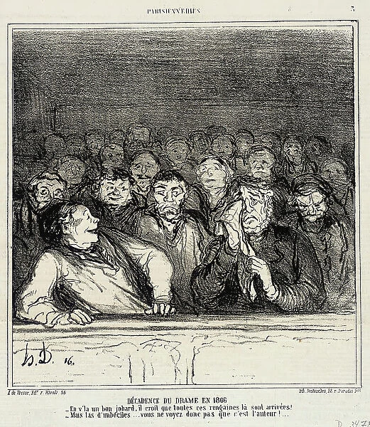 Décadence du drame en 1866, 1866. Creator: Honore Daumier