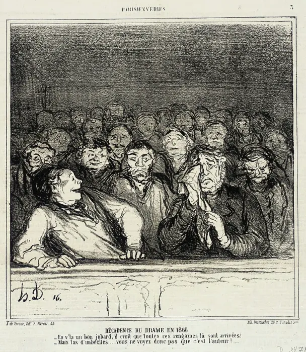 Framed Print : Décadence du drame en 1866, 1866. Creator: Honore Daumier Framed Print : Décadence du drame en 1866, 1866. Creator: Honore Daumier