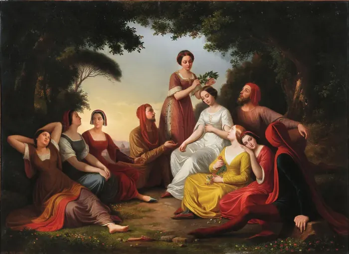 Framed Print : The Decameron, 1855. Creator: Ruo; Gennaro (1812-1884) Framed Print : The Decameron, 1855. Creator: Ruo; Gennaro (1812-1884)