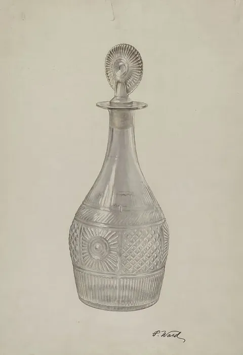 Framed Print : Decanter, 1935 / 1942. Creator: Paul Ward Framed Print : Decanter, 1935 / 1942. Creator: Paul Ward