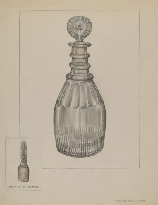 Framed Print : Decanter, c. 1937. Creator: Francis Law Durand Framed Print : Decanter, c. 1937. Creator: Francis Law Durand