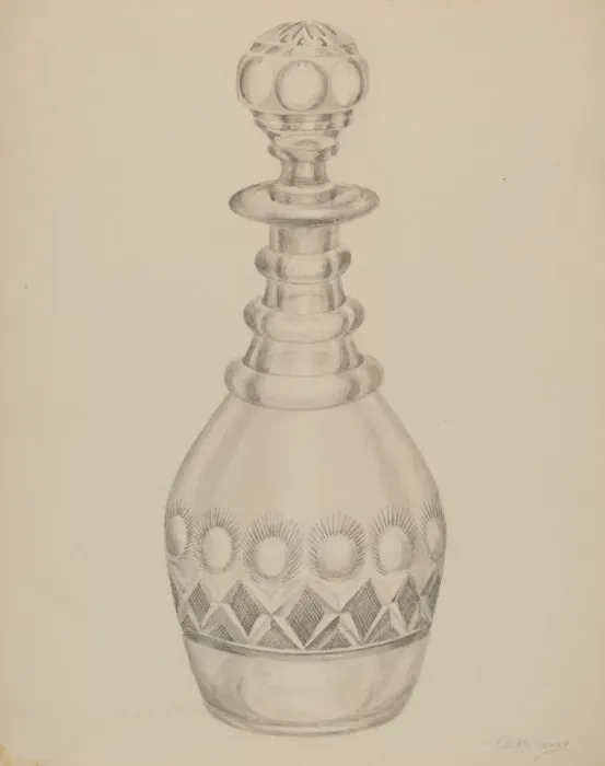 Framed Print : Decanter, c. 1937. Creator: Thomas Holloway Framed Print : Decanter, c. 1937. Creator: Thomas Holloway