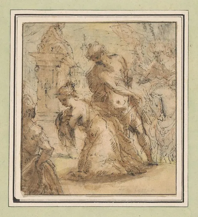 Framed Print : Decapitation of a saint (St Catherine?), 1600-1650. Creator: François Perrier Framed Print : Decapitation of a saint (St Catherine?), 1600-1650. Creator: François Perrier
